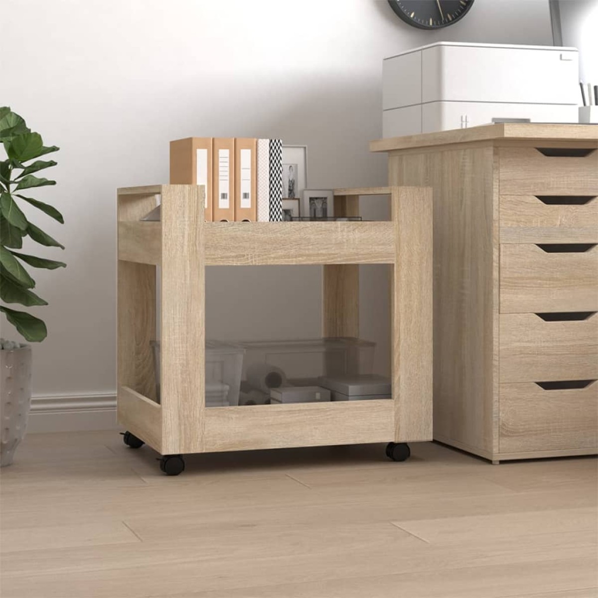 vidaXL Γραφείο Τρόλεϊ Sonoma Δρυς 60x45x60 εκ. από Επεξεργασμένο Ξύλο