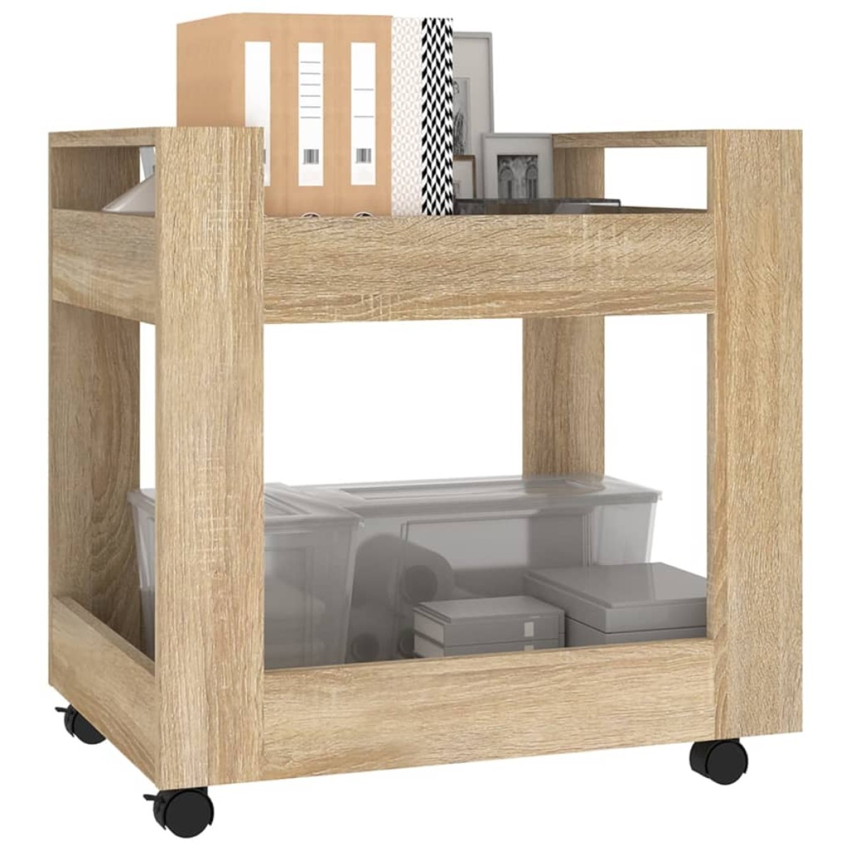 vidaXL Γραφείο Τρόλεϊ Sonoma Δρυς 60x45x60 εκ. από Επεξεργασμένο Ξύλο