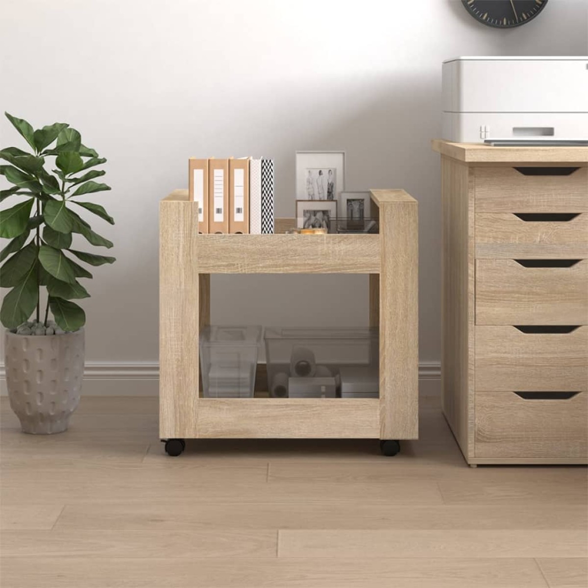 vidaXL Γραφείο Τρόλεϊ Sonoma Δρυς 60x45x60 εκ. από Επεξεργασμένο Ξύλο