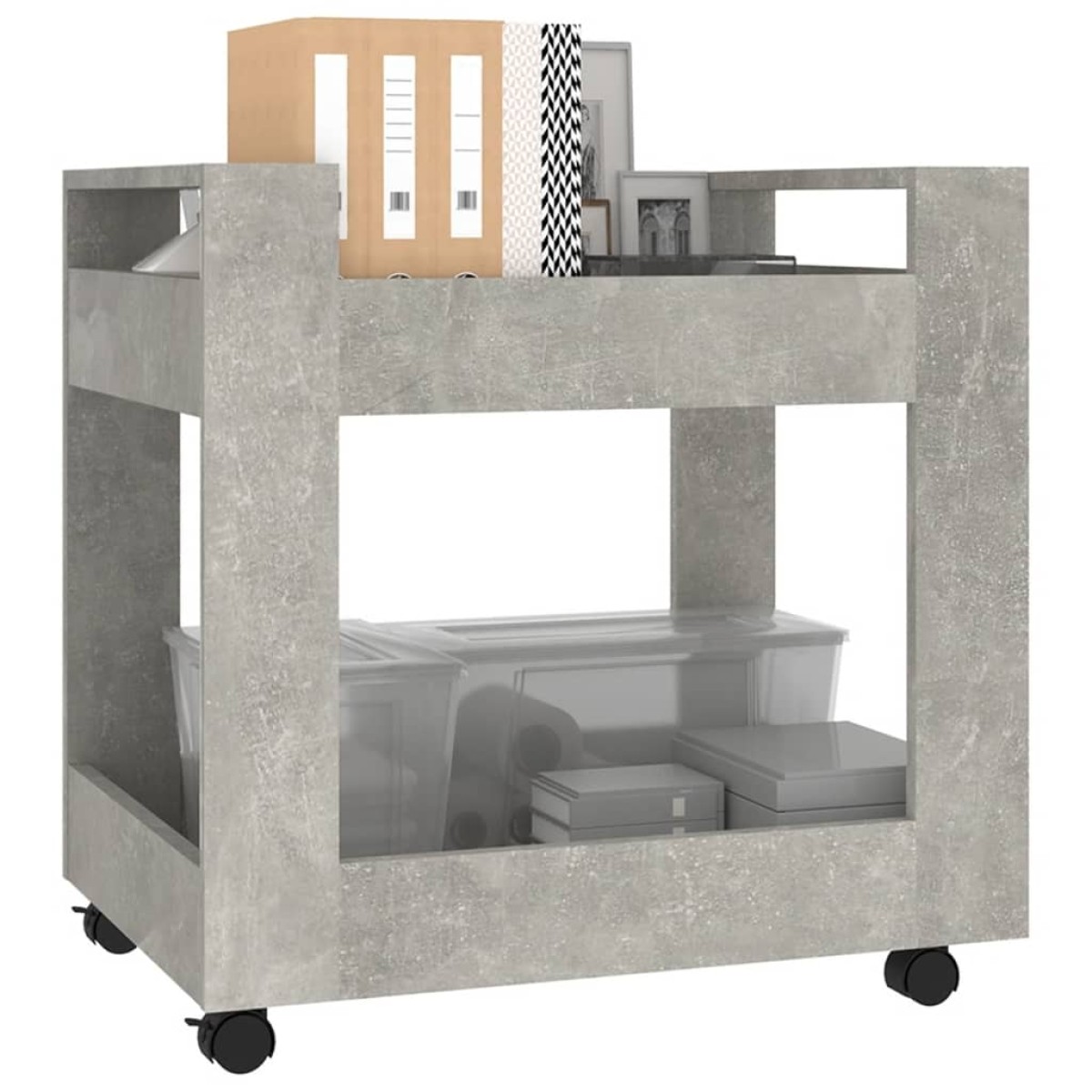 vidaXL Γραφείο Τρόλεϊ Γκρι Σκυρ. 60x45x60 εκ. από Επεξεργασμένο Ξύλο