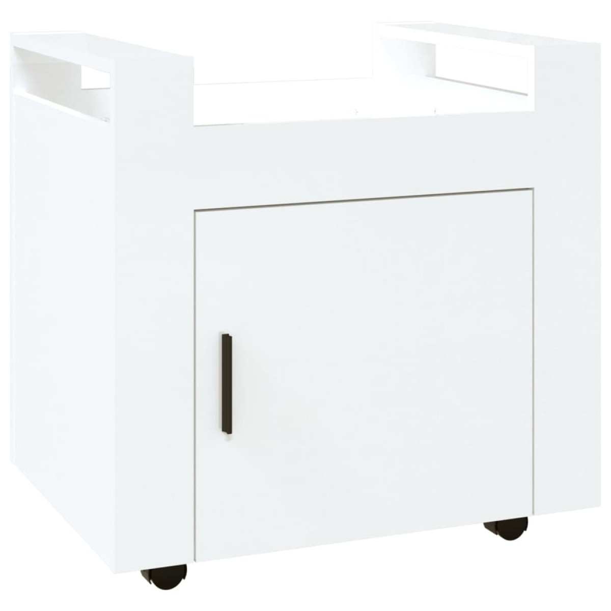 vidaXL Τρόλεϊ Γραφείου Γυαλ. Λευκό 60x45x60 εκ. από Επεξεργασμένο Ξύλο