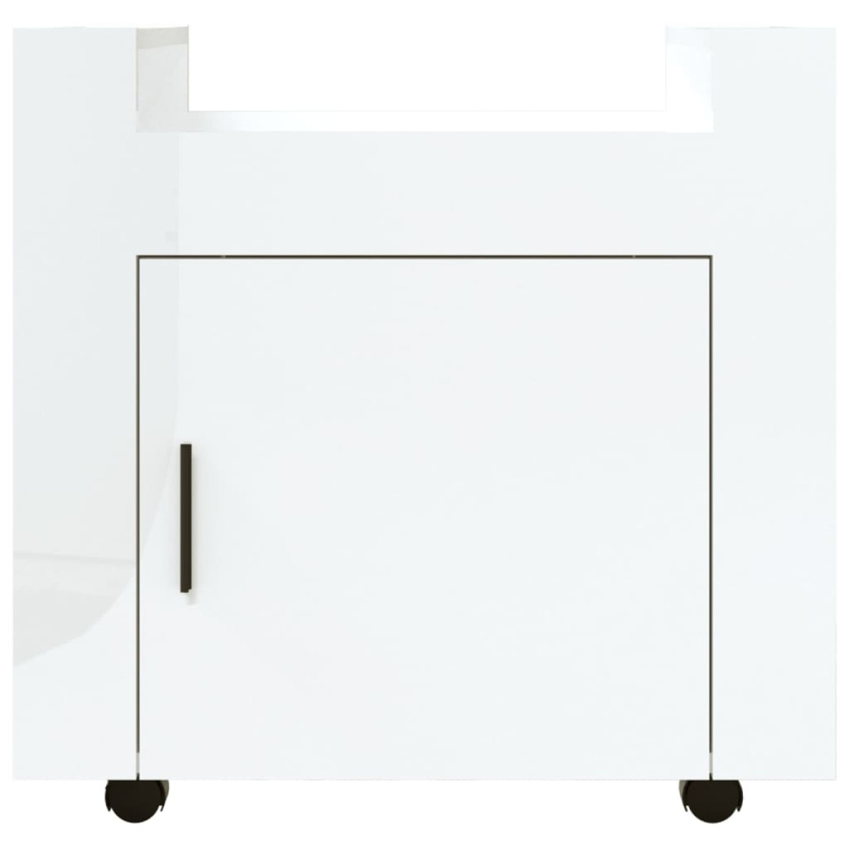 vidaXL Τρόλεϊ Γραφείου Γυαλ. Λευκό 60x45x60 εκ. από Επεξεργασμένο Ξύλο