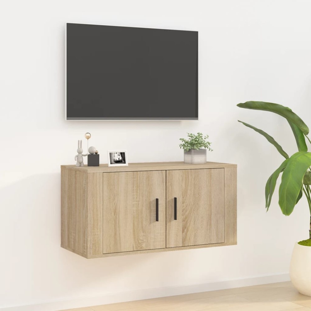 vidaXL Έπιπλο Τηλεόρασης Επιτοίχιο Sonoma Δρυς 80x34,5x40 εκ.