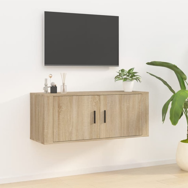 vidaXL Έπιπλο Τηλεόρασης Επιτοίχιο Sonoma Δρυς 100 x 34,5 x40  εκ.