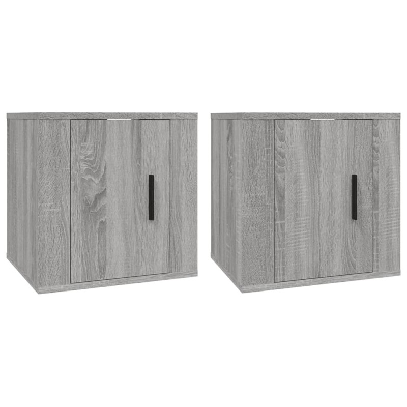 vidaXL Έπιπλα Τηλεόρασης Επιτοίχια 2 τεμ. Γκρι Sonoma 40x34,5x40 εκ.