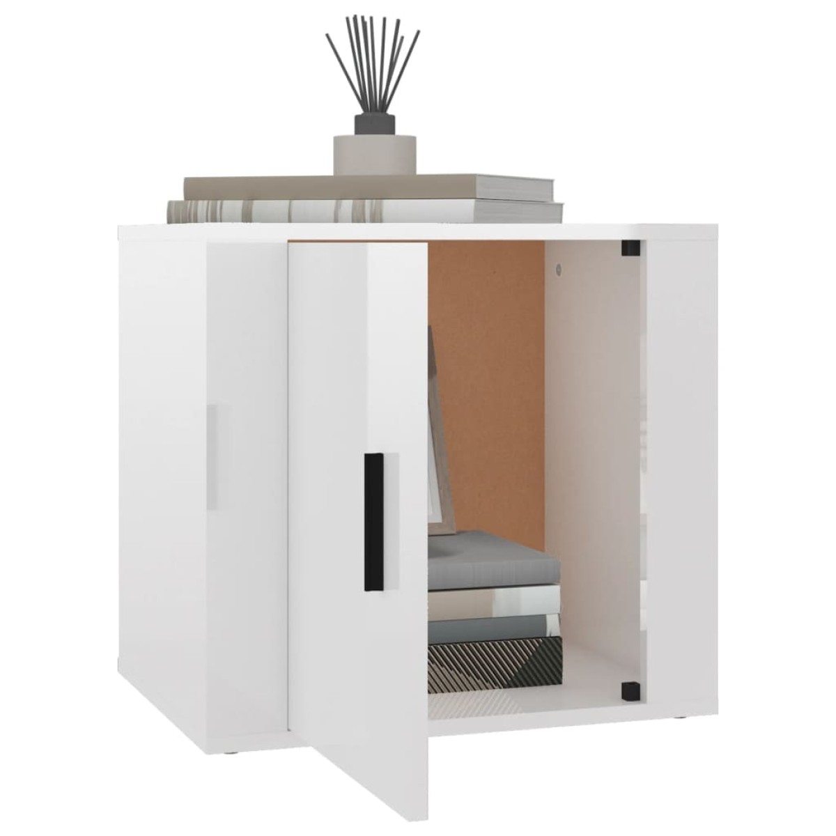 vidaXL Κομοδίνα Γυαλιστερό Λευκό 50 x 39 x 47 εκ.