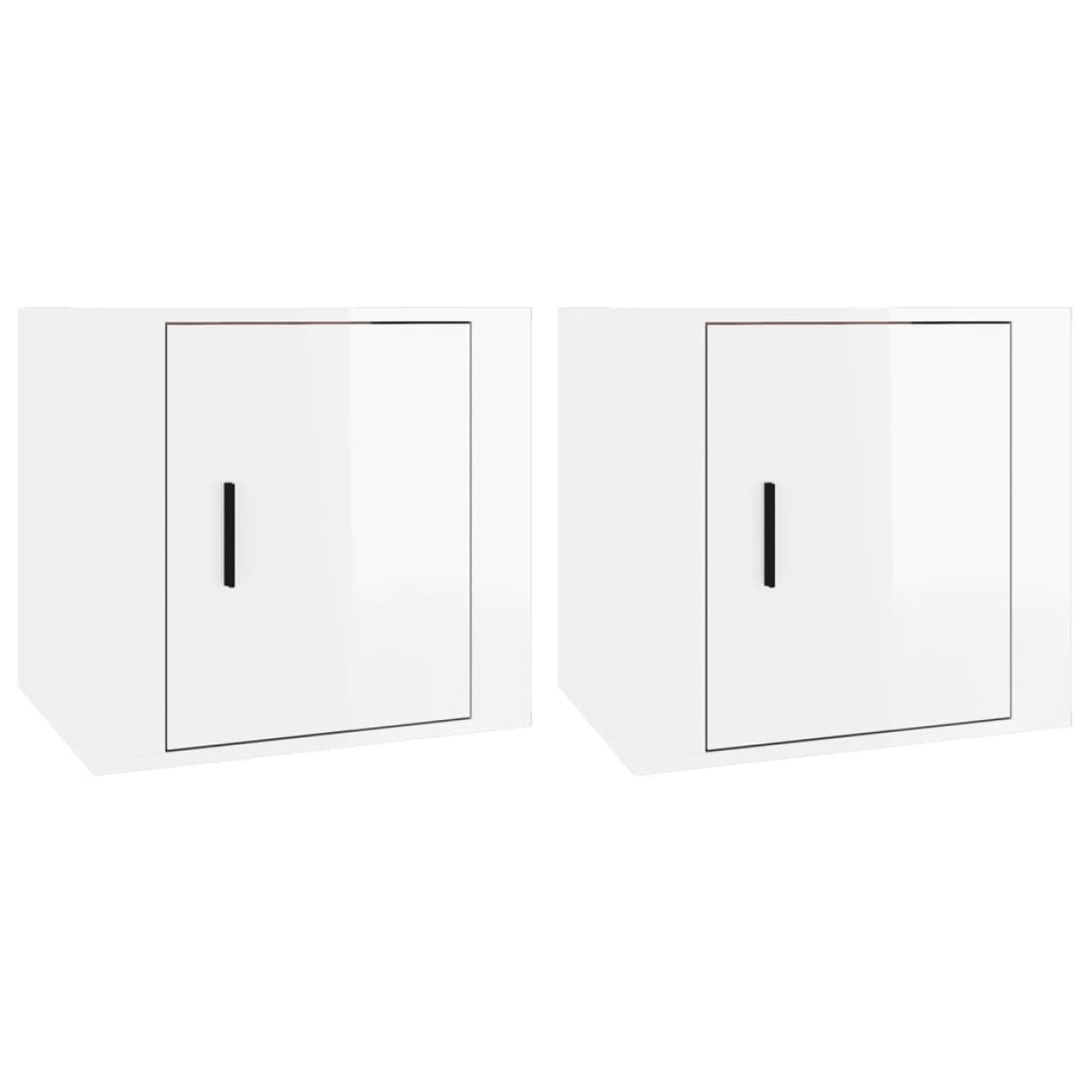 vidaXL Κομοδίνα 2 τεμ. Γυαλιστερό Λευκό 50x39x47 εκ.