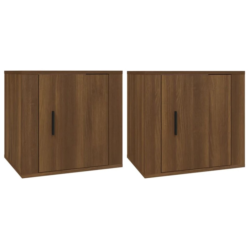 vidaXL Κομοδίνα 2 τεμ. Καφέ Δρυς 50x39x47 εκ.