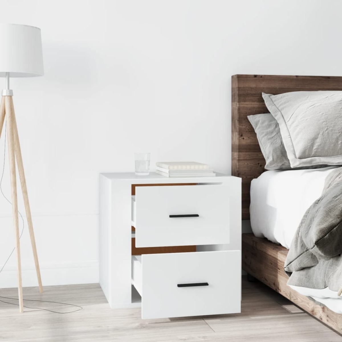 vidaXL Κομοδίνο Λευκό 50 x 39 x 47 εκ.