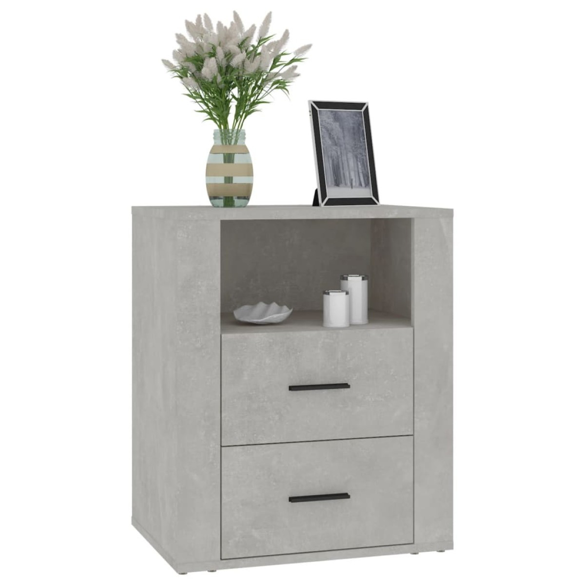 vidaXL Κομοδίνο Γκρι Σκυρ. 50 x 36 x 60 εκ. από Επεξεργασμένο Ξύλο
