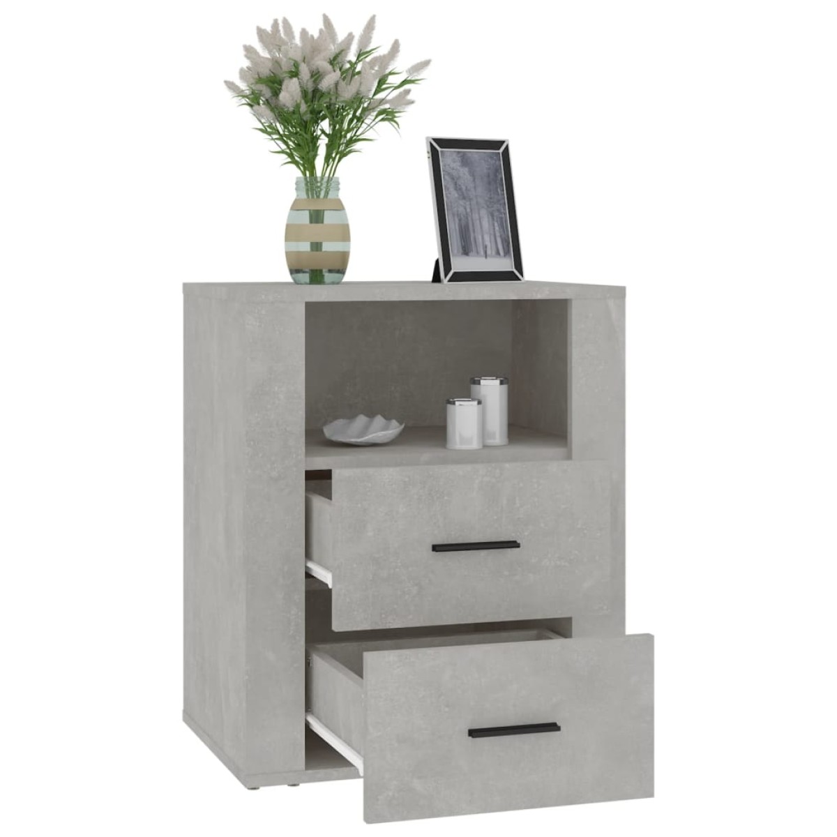 vidaXL Κομοδίνο Γκρι Σκυρ. 50 x 36 x 60 εκ. από Επεξεργασμένο Ξύλο