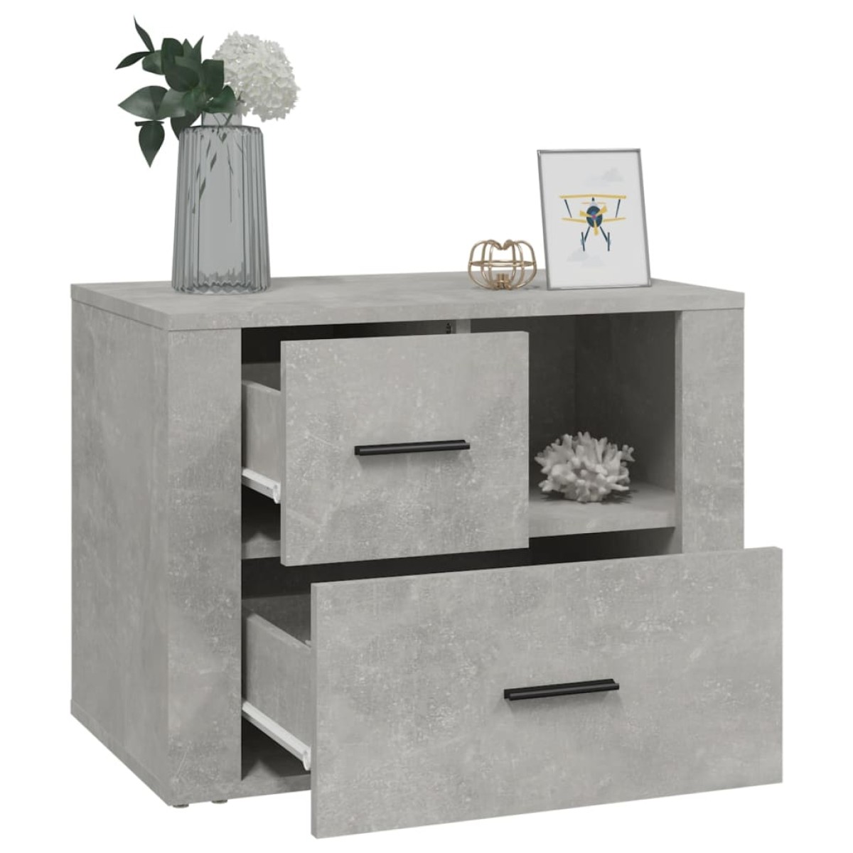 vidaXL Κομοδίνο Γκρι Σκυρ. 60x36x45 εκ. από Επεξεργασμένο Ξύλο