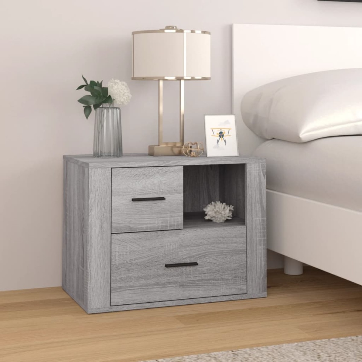 vidaXL Κομοδίνο Γκρι Sonoma 60x36x45 εκ. από Επεξεργασμένο Ξύλο