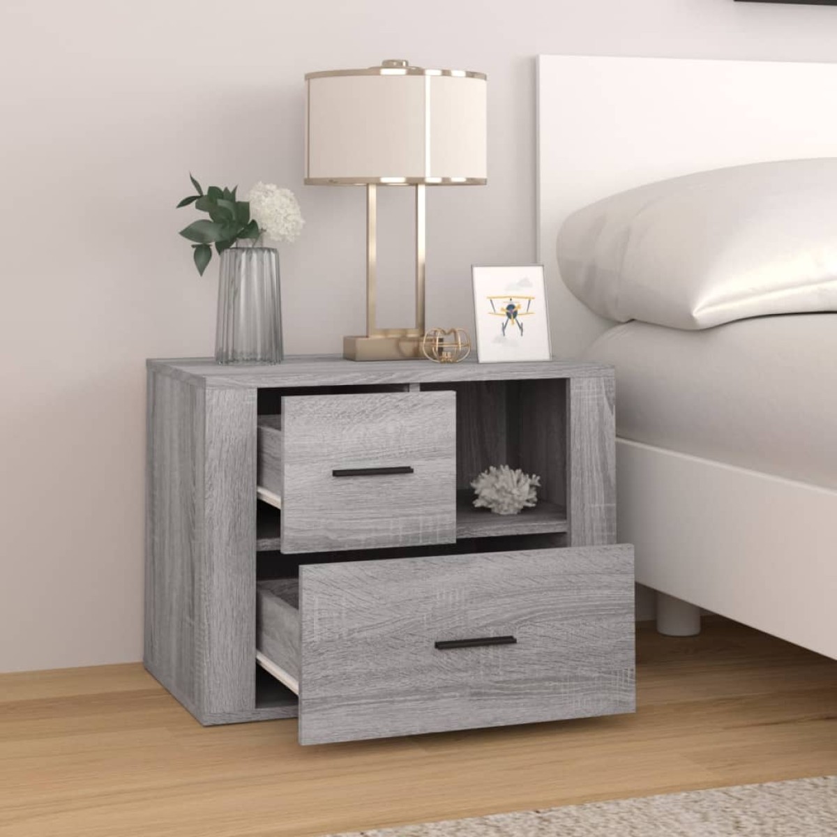 vidaXL Κομοδίνο Γκρι Sonoma 60x36x45 εκ. από Επεξεργασμένο Ξύλο