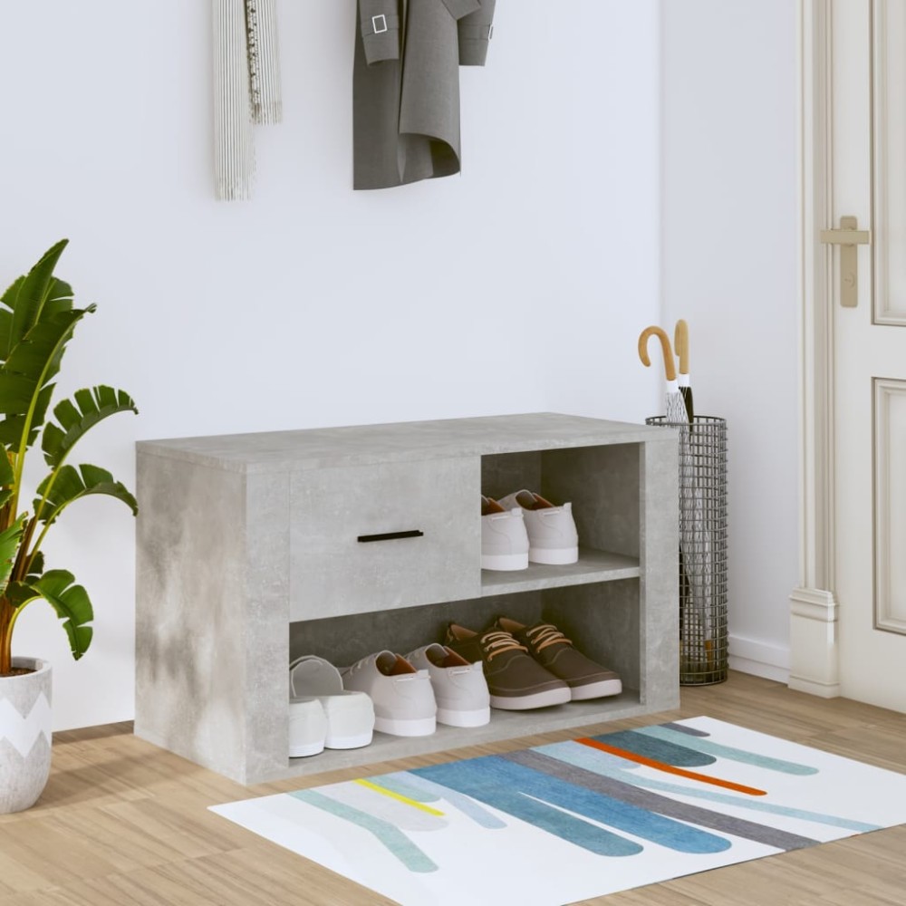 vidaXL Παπουτσοθήκη Γκρι Σκυροδέματος 80x35x45 εκ. Επεξεργασμένο Ξύλο