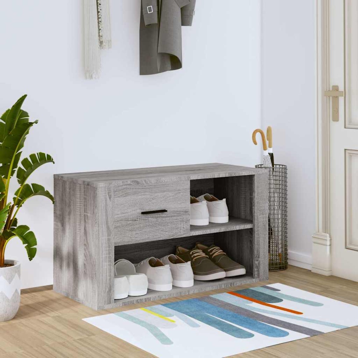 vidaXL Παπουτσοθήκη Γκρι Sonoma 80x35x45 εκ. από Επεξεργασμένο Ξύλο