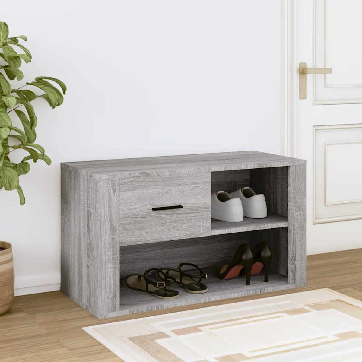 vidaXL Παπουτσοθήκη Γκρι Sonoma 80x35x45 εκ. από Επεξεργασμένο Ξύλο