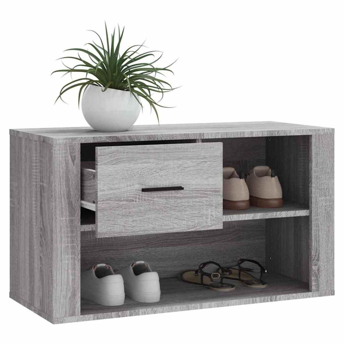 vidaXL Παπουτσοθήκη Γκρι Sonoma 80x35x45 εκ. από Επεξεργασμένο Ξύλο