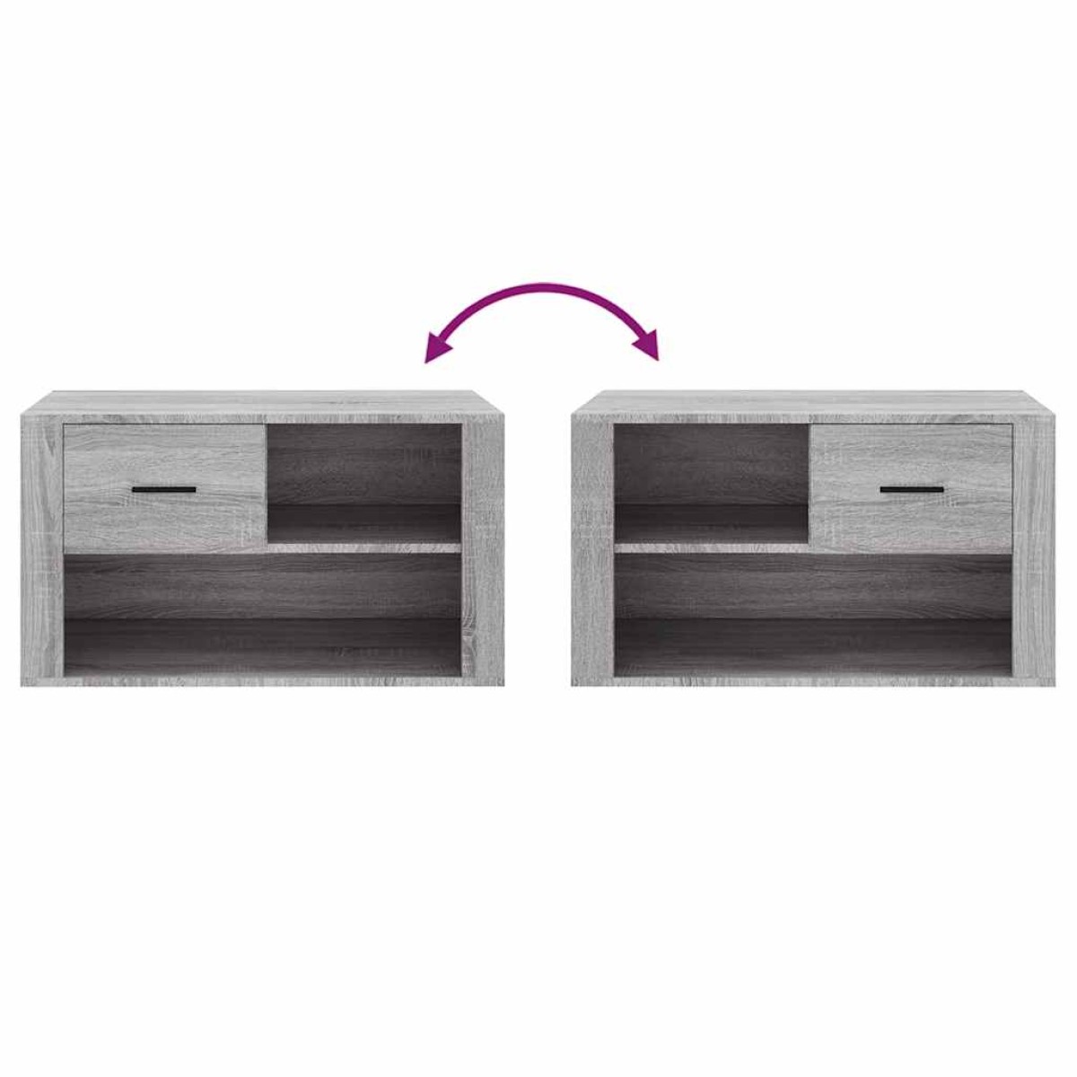 vidaXL Παπουτσοθήκη Γκρι Sonoma 80x35x45 εκ. από Επεξεργασμένο Ξύλο