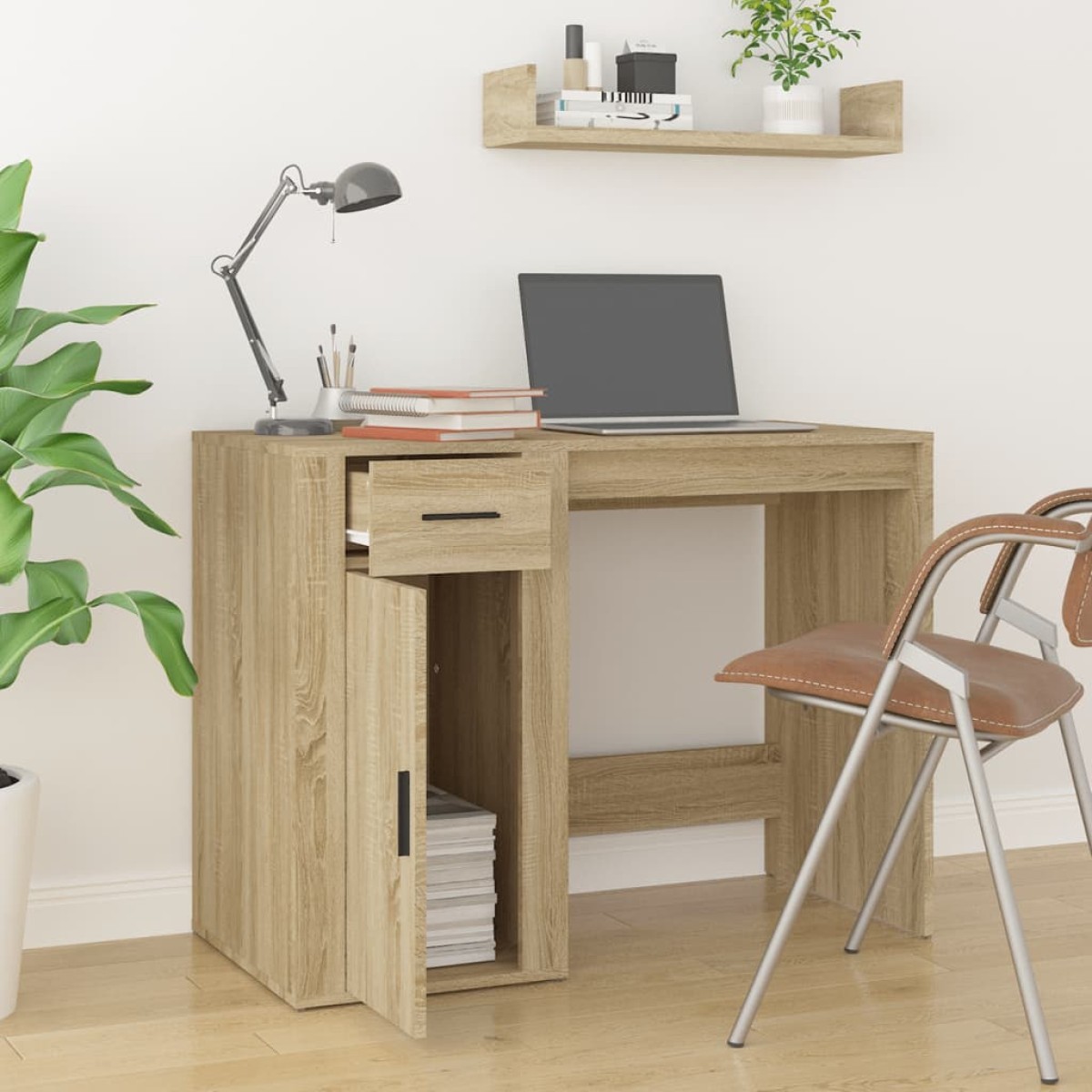 vidaXL Γραφείο Sonoma Δρυς 100x49x75 εκ. από Επεξεργασμένο Ξύλο