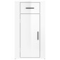 vidaXL Ντουλάπι Γραφείου Γυαλ. Λευκό 40x49x75 εκ. Επεξεργασμένο Ξύλο