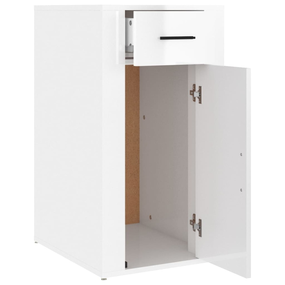 vidaXL Ντουλάπι Γραφείου Γυαλ. Λευκό 40x49x75 εκ. Επεξεργασμένο Ξύλο