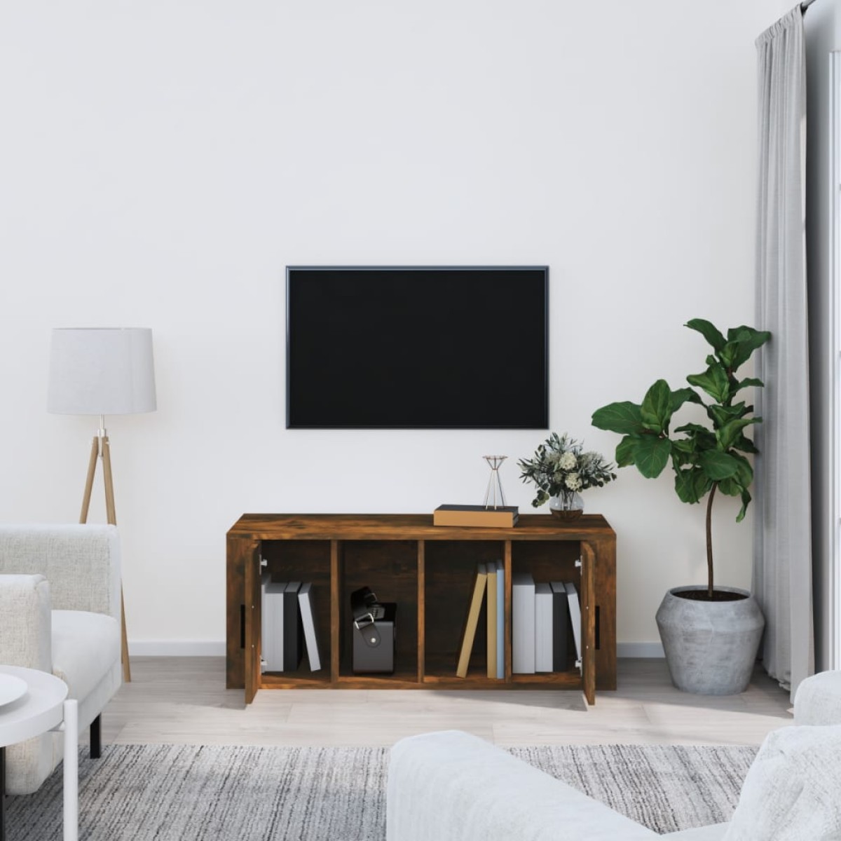 vidaXL Έπιπλο Τηλεόρασης Καπνιστή Δρυς 100x35x40 εκ. Επεξ. Ξύλο