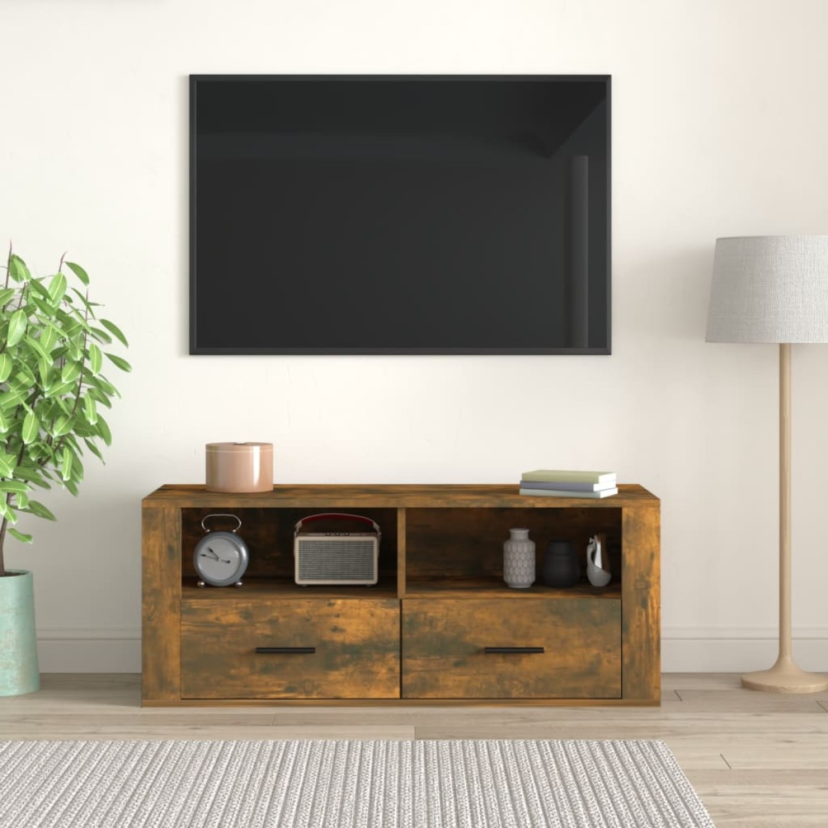 vidaXL Έπιπλο Τηλεόρασης Καπνιστή Δρυς 100x35x40 εκ. Επεξ. Ξύλο