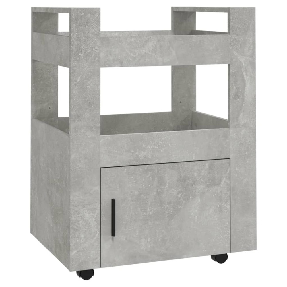 vidaXL Τρόλεϊ Κουζίνας Γκρι Σκυρ. 60x45x80 εκ. από Επεξεργασμένο Ξύλο