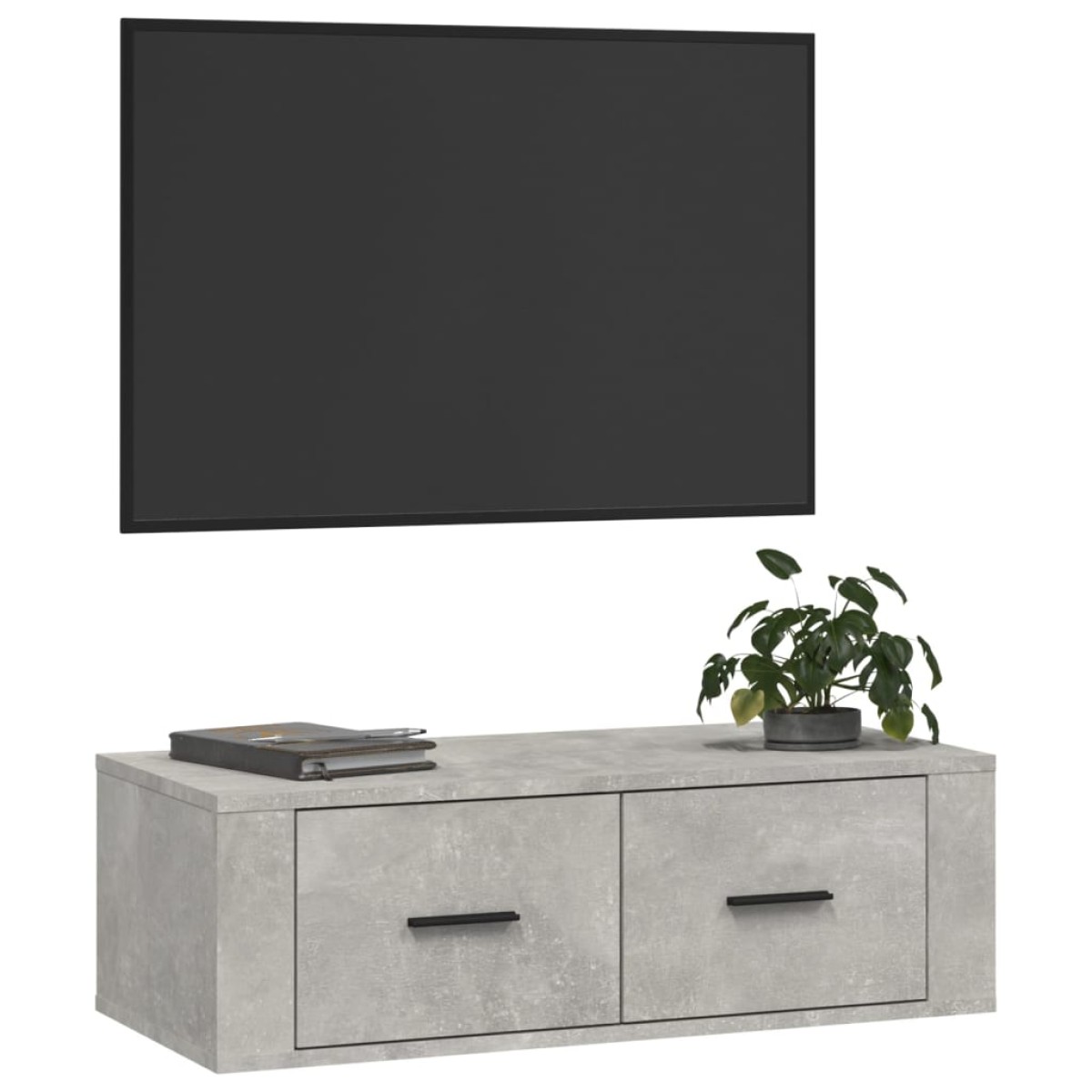 vidaXL Ντουλάπι Τηλεόρασης Κρεμ. Γκρι Σκυρ. 80x36x25εκ. Επεξ. Ξύλο