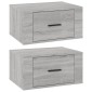 vidaXL Κομοδίνα Επιτοίχια 2 τεμ. Γκρι Sonoma 50x36x25 εκ.