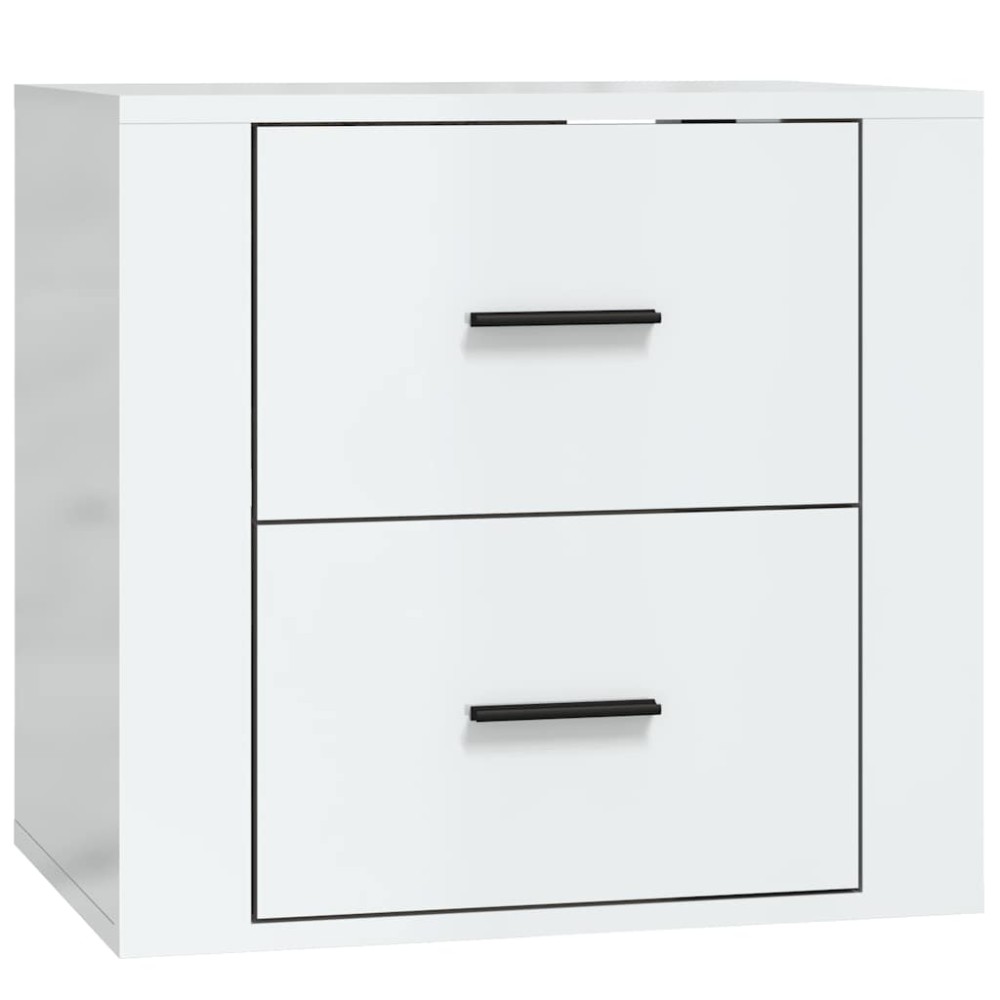 vidaXL Κομοδίνο Επιτοίχιο Γυαλιστερό Λευκό 50 x 36 x 47 εκ.