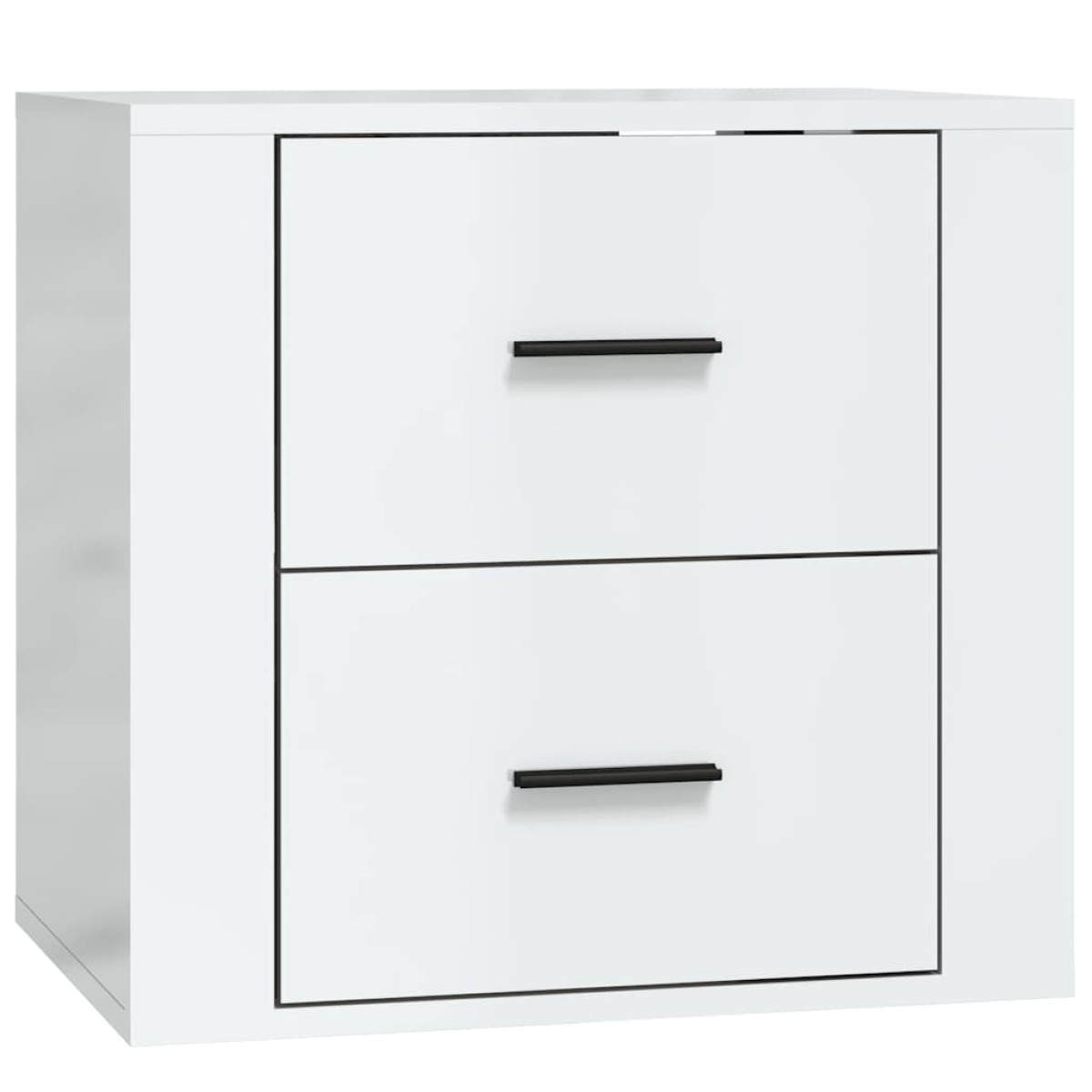 vidaXL Κομοδίνο Επιτοίχιο Γυαλιστερό Λευκό 50 x 36 x 47 εκ.