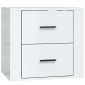 vidaXL Κομοδίνο Επιτοίχιο Γυαλιστερό Λευκό 50 x 36 x 47 εκ.