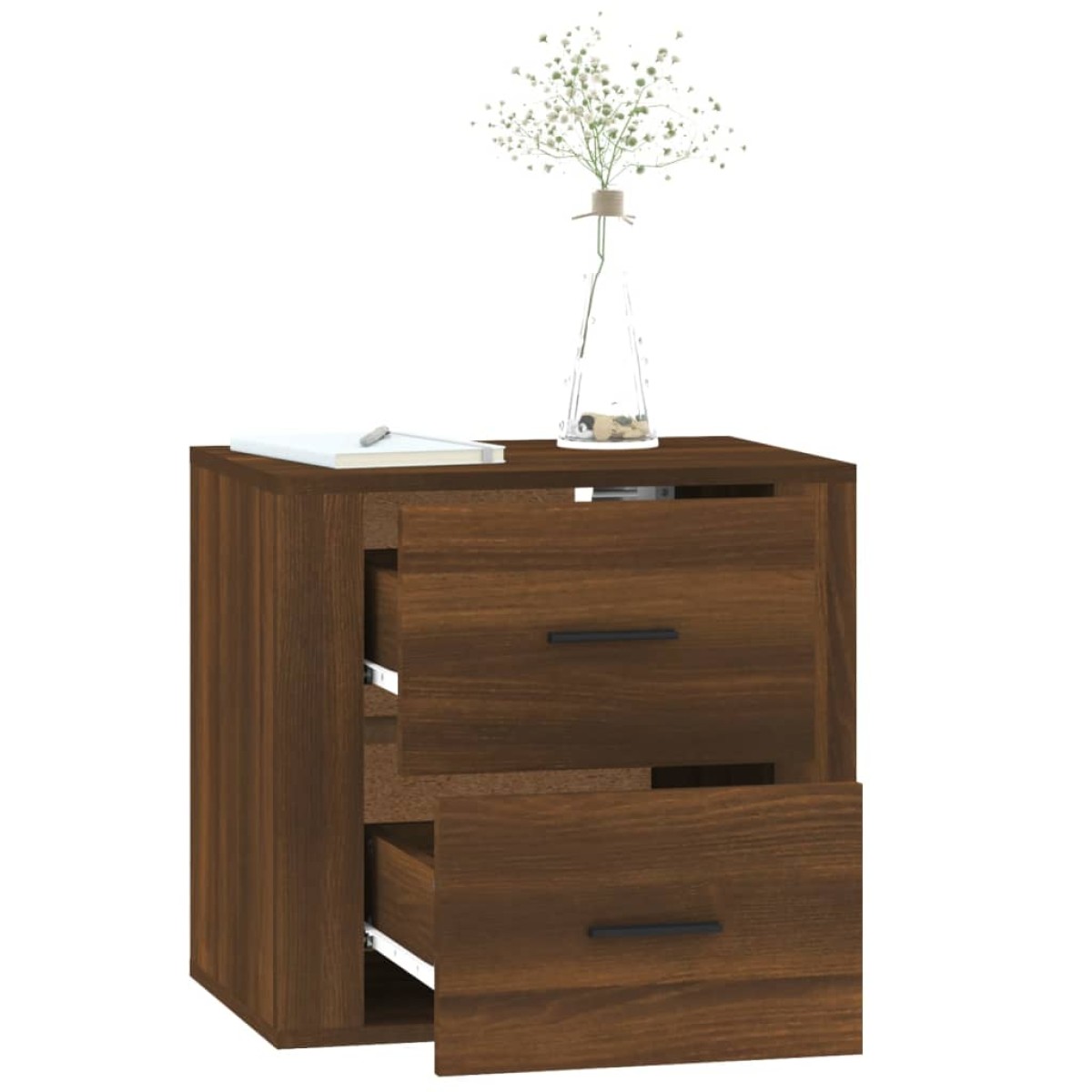 vidaXL Κομοδίνο Επιτοίχιο Καφέ Δρυς 50x36x47 εκ.