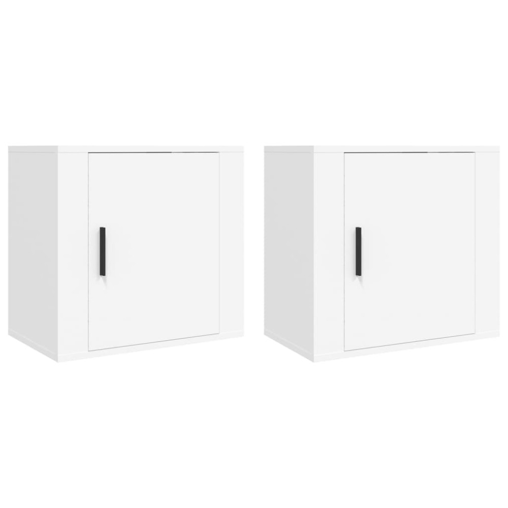 vidaXL Κομοδίνα Επιτοίχια 2 τεμ. Λευκά 50 x 30 x 47 εκ.