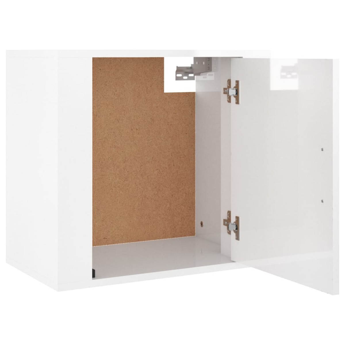 vidaXL Κομοδίνο Επιτοίχιο Γυαλιστερό Λευκό 50x30x47 εκ.