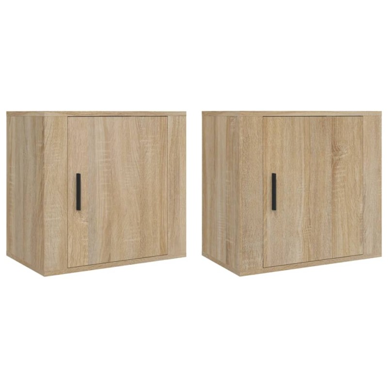 vidaXL Κομοδίνα Επιτοίχια 2 τεμ. Sonoma Δρυς 50x30x47 εκ.