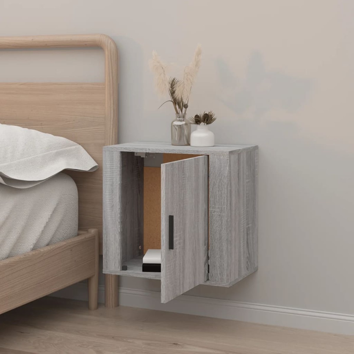 vidaXL Κομοδίνα Επιτοίχια Γκρι Sonoma 50x30x47 εκ.