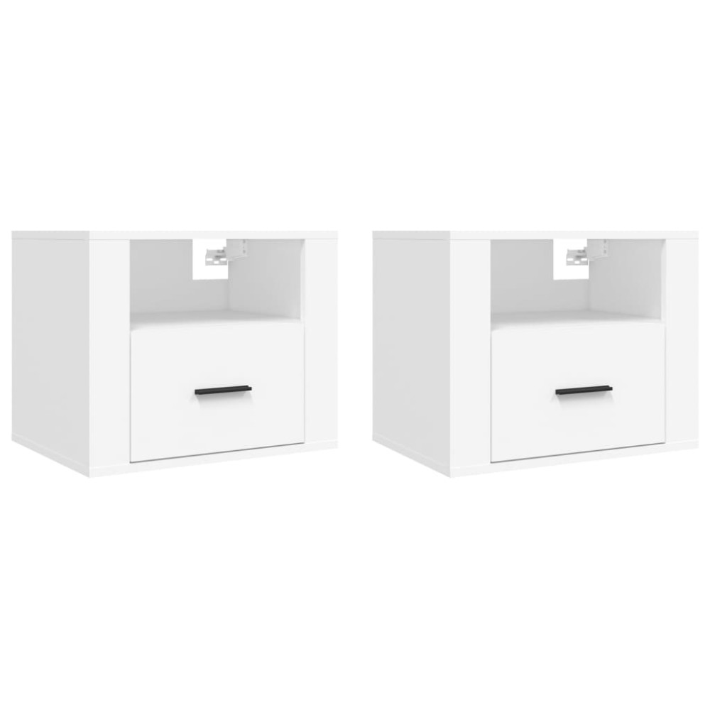 vidaXL Κομοδίνα Επιτοίχια 2 τεμ. Λευκά 50x36x40 εκ.