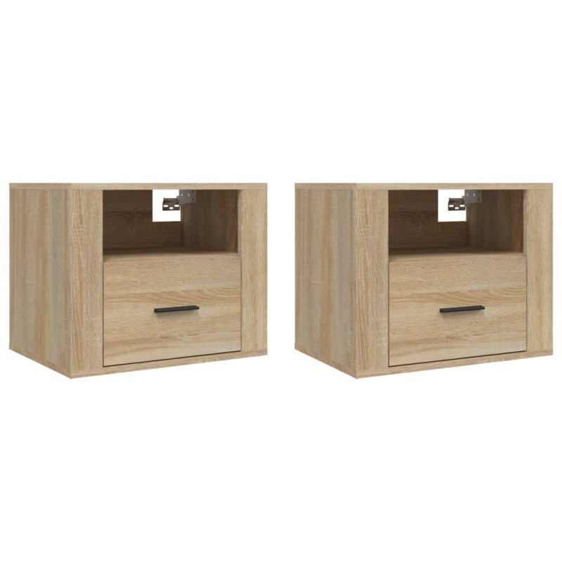 vidaXL Κομοδίνα Επιτοίχια 2 τεμ. Sonoma Δρυς 50x36x40 εκ.