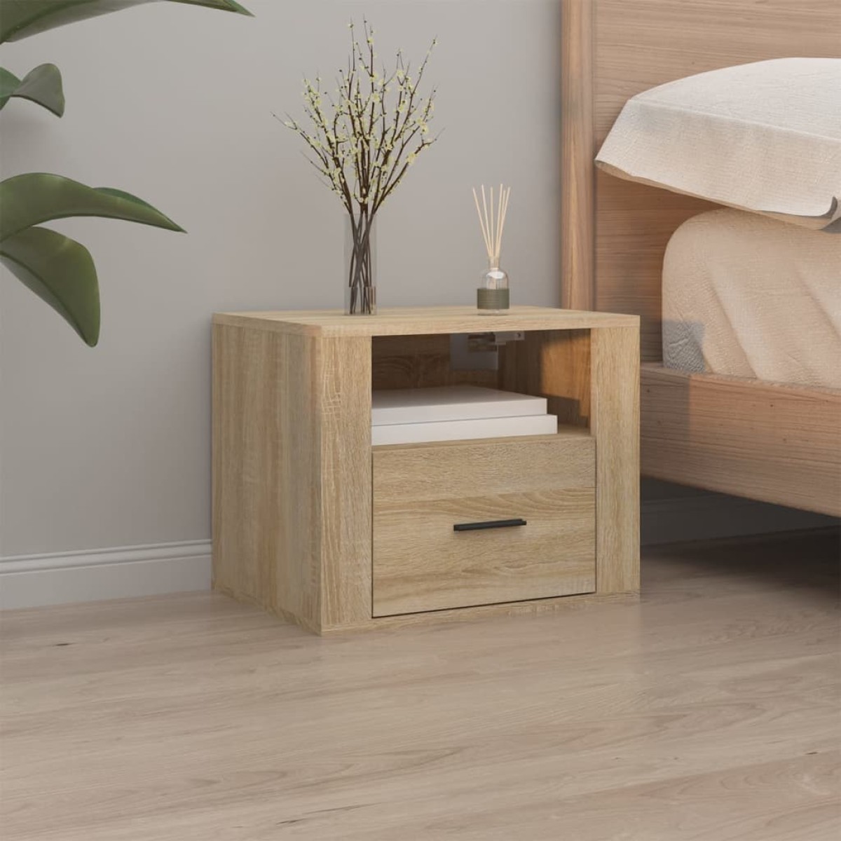 vidaXL Κομοδίνα Επιτοίχια 2 τεμ. Sonoma Δρυς 50x36x40 εκ.