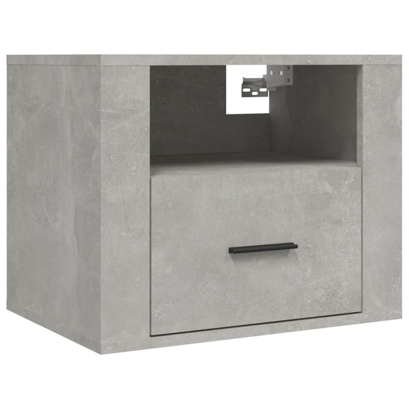 vidaXL Κομοδίνο Επιτοίχιο Γκρι Σκυροδέματος 50x36x40 εκ.
