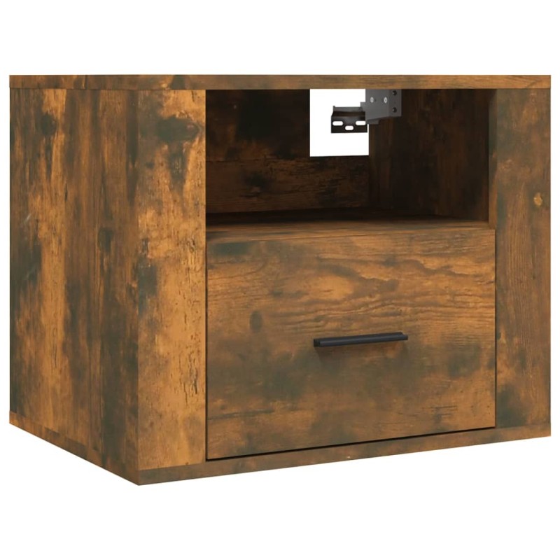 vidaXL Κομοδίνο Επιτοίχιο Καπνιστή Δρυς 50x36x40 εκ.