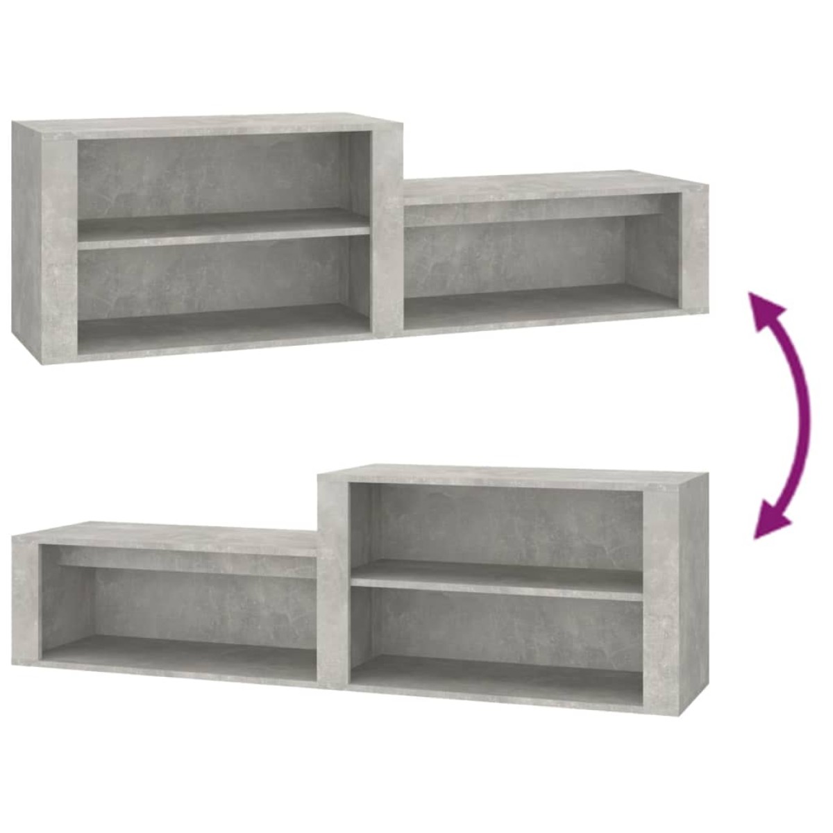 vidaXL Παπουτσοθήκη Γκρι Σκυροδέματος 150x35x45 εκ. Επεξεργασμένο Ξύλο