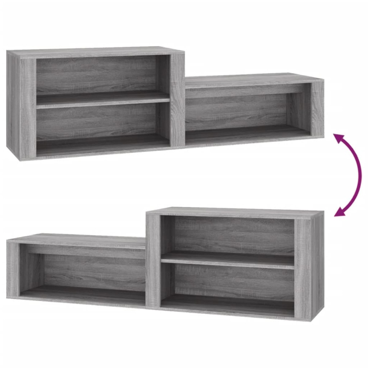 vidaXL Παπουτσοθήκη Γκρι Sonoma 150x35x45 εκ. από Επεξεργασμένο Ξύλο