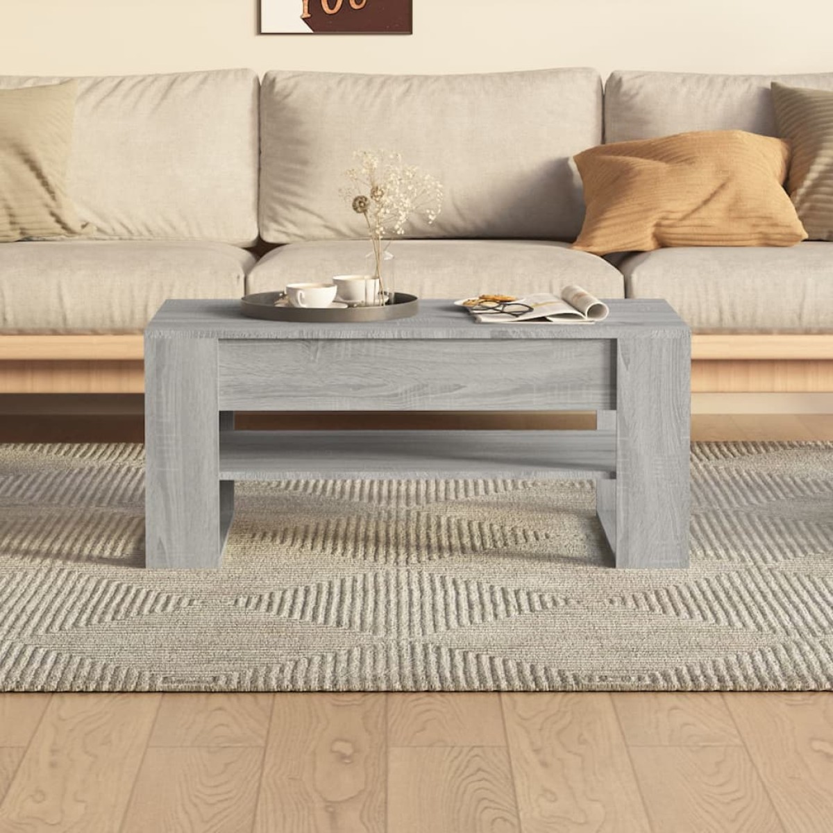 vidaXL Τραπεζάκι Σαλονιού Γκρι Sonoma 102x55x45 εκ. Επεξεργασμένο Ξύλο