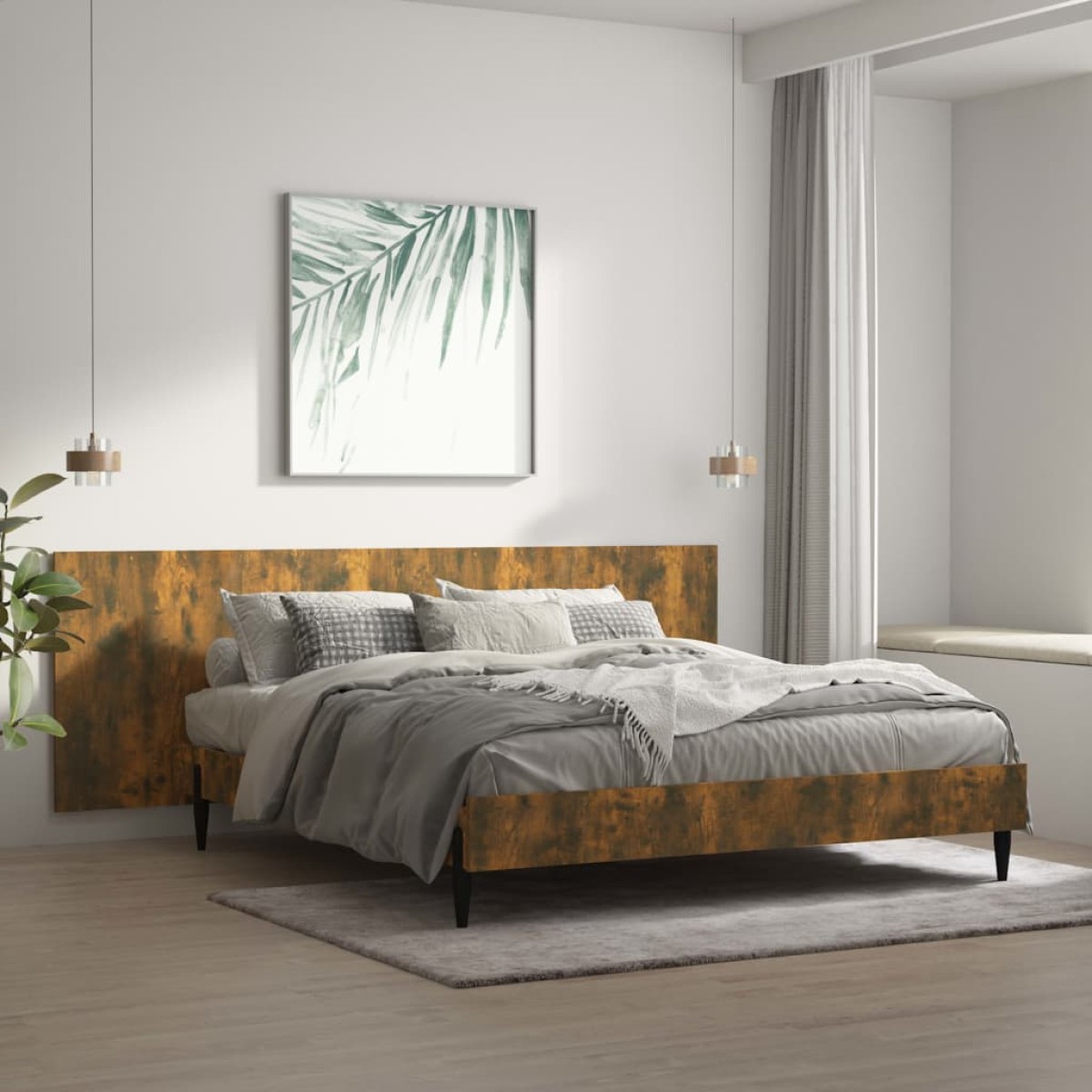 vidaXL Κεφαλάρι Τοίχου Καπνιστή Δρυς 240x1,5x80 εκ. Επεξεργασμένο Ξύλο