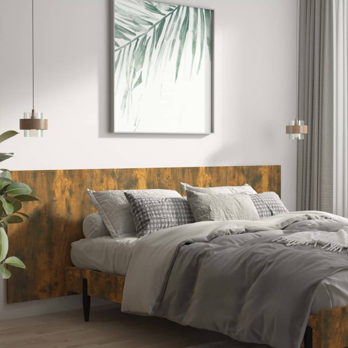 vidaXL Κεφαλάρι Τοίχου Καπνιστή Δρυς 240x1,5x80 εκ. Επεξεργασμένο Ξύλο