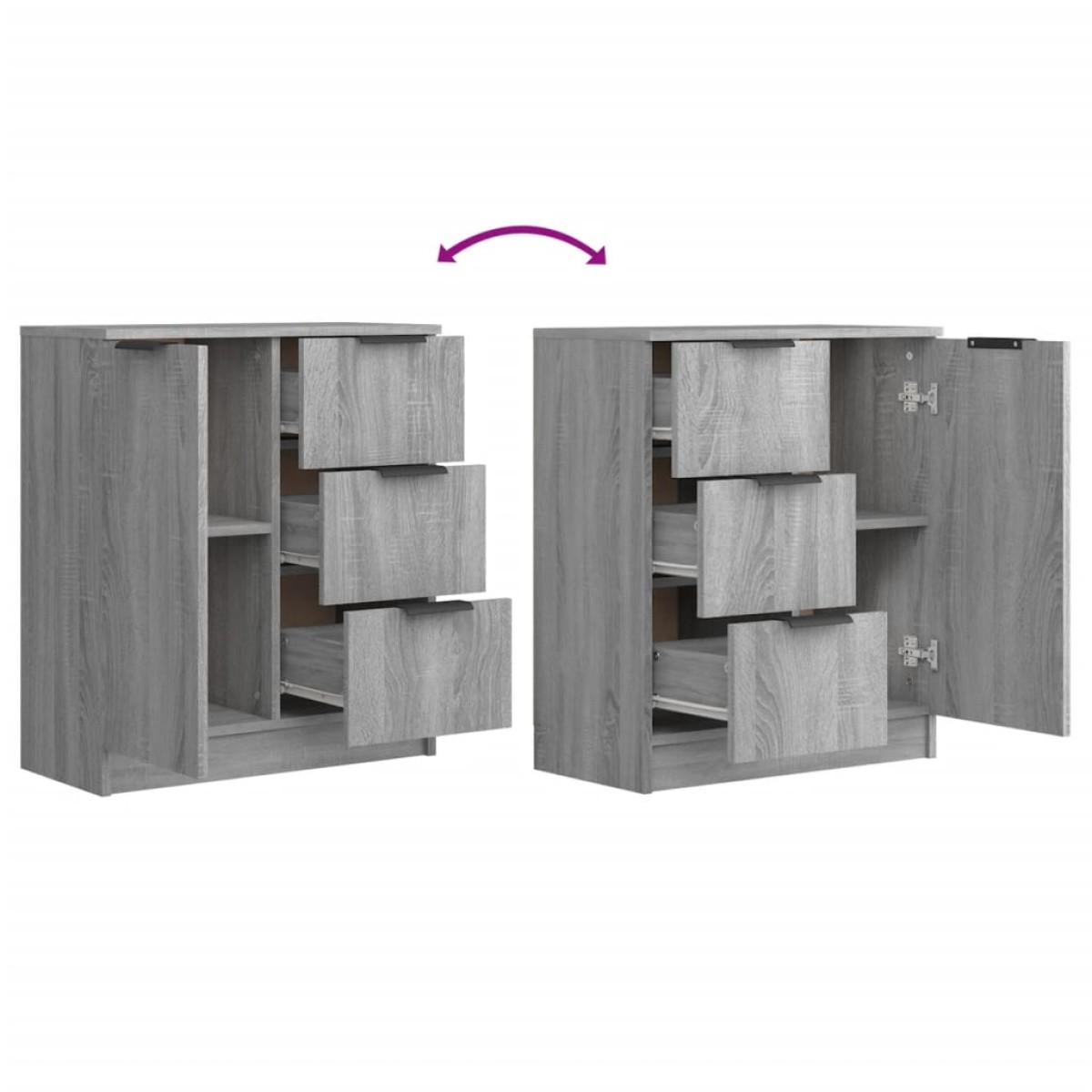 vidaXL Ντουλάπι Γκρι Sonoma 60 x 30 x 70 εκ. από Επεξεργασμένο Ξύλο